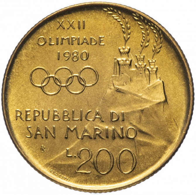 200 лир 1980 Сан-Марино UNC Полтава - фото 1