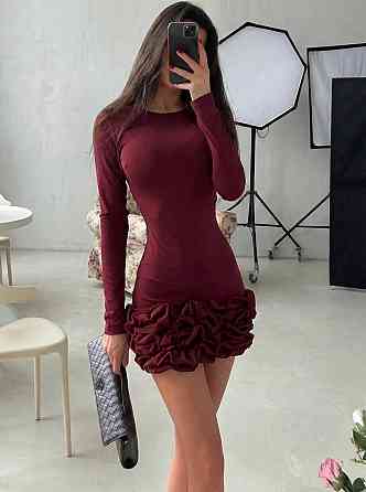 Женское стильное мини-платье из итальянского трикотажа Бордо, 44/46 Одесса