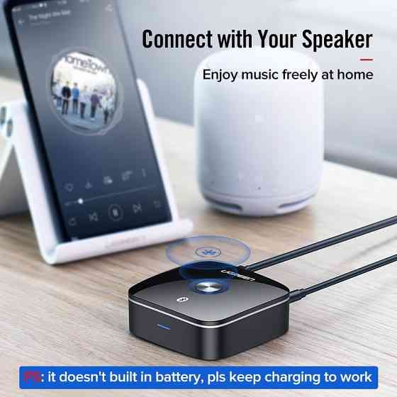 Бездротової Bluetooth 5.3 (без aptX™) аудіо приймач Ugreen 30445 c 3.5мм і 2RCA виходами (Чорний) Николаев