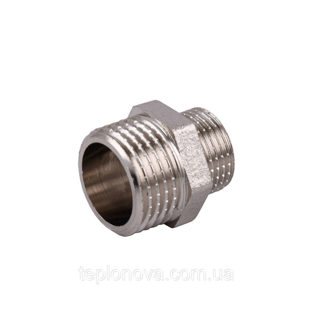 Ниппель редукционный 1/2″х3/8″НН никелированный под прокладку NN322G OPTIMUM Черновцы - изображение 2