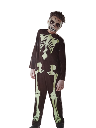 Дитячий комбінезон принт світиться в темряві Скелет на Хелловін розмір S на 110-122 чорний Київ
