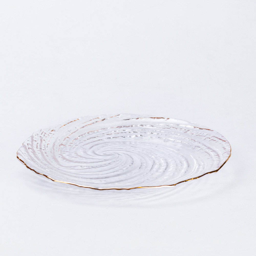 Десертна тарілка Ø18 см із золотим обідком прозора HP4144 Коломыя - изображение 3