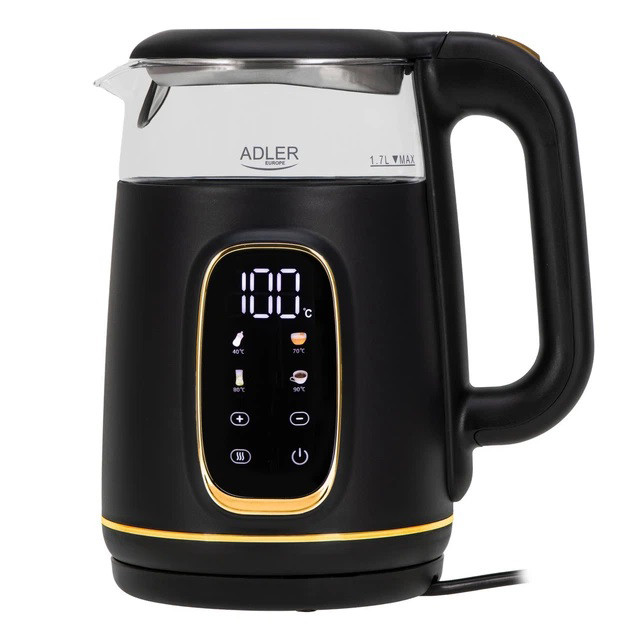Чайник Adler AD 1305 з регулюванням температури 1.7Л 2200Вт Black Gold CH-35 Львов - изображение 6