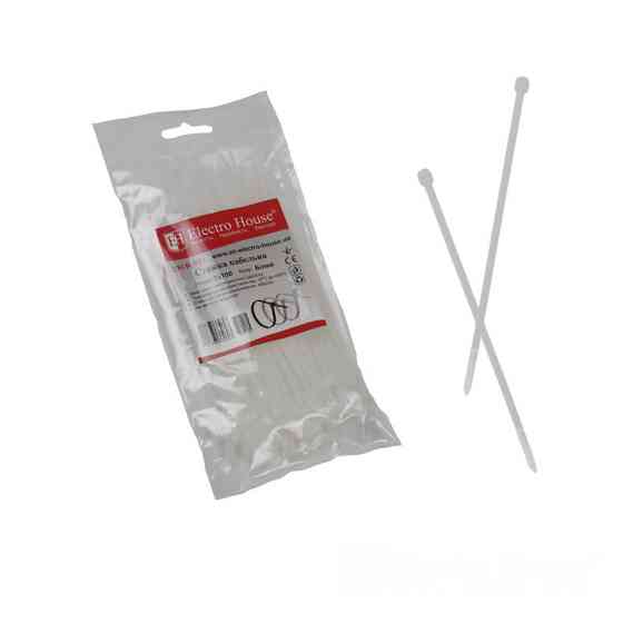 Стяжка кабельна 3х100 мм , 100 шт., білий Дніпро