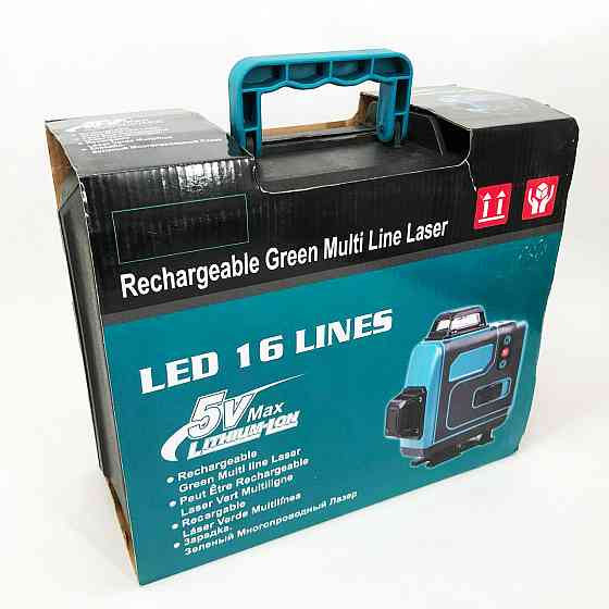 Уровень лазерный линейный нивелир аккумуляторный Laser 4D, 16 линий, рабочее растояние 30м, в чемодане XZ-85 Львов
