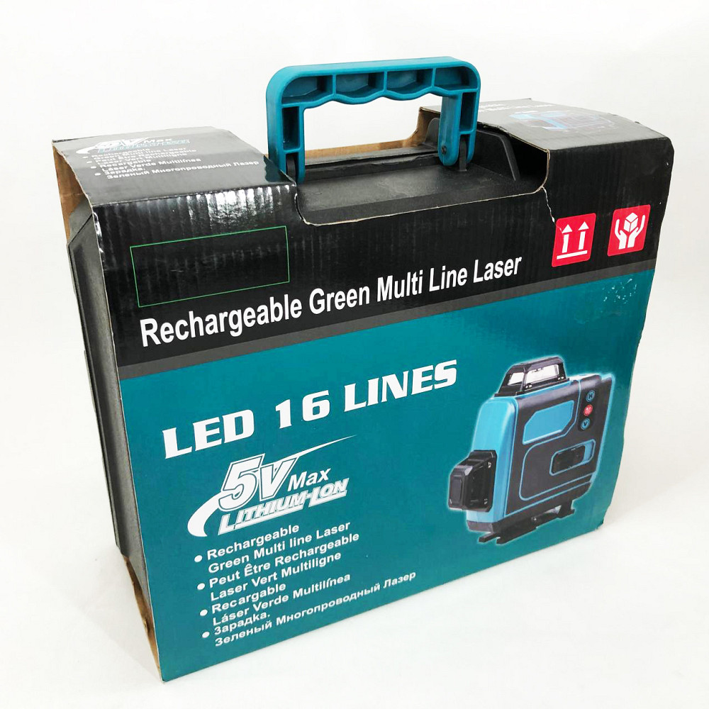 Уровень лазерный линейный нивелир аккумуляторный Laser 4D, 16 линий, рабочее растояние 30м, в чемодане XZ-85 Львов - изображение 3