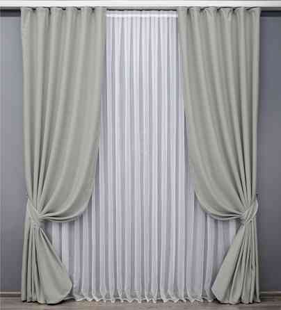 Комплект готовых штор VR-Textil Блэкаут Midnight № 1670ш Светло-серый 100х290 см 2 шт (31-760) Киев