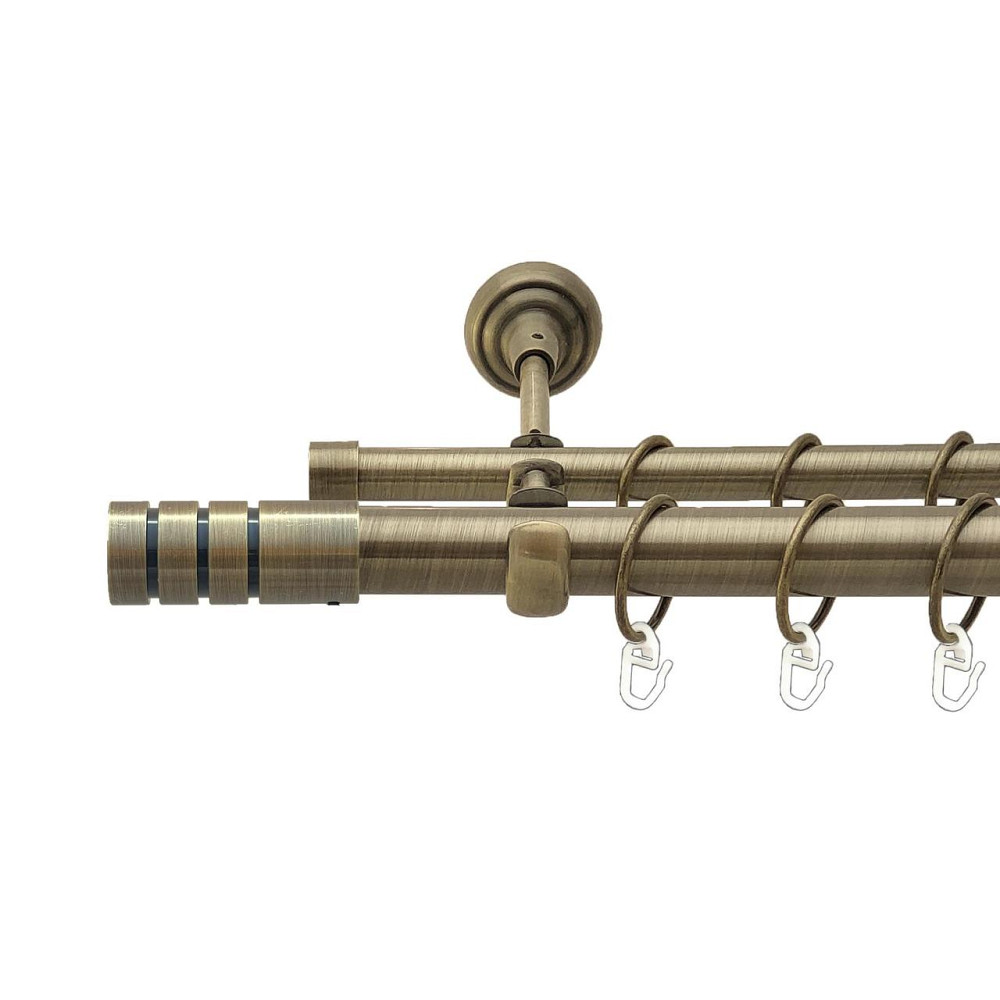 Карниз Orvit Модуло металевий дворядний відкритий гладка труба кільце металеве Антик 25\16 мм 200 см (00-00025601) Львів - фото 1