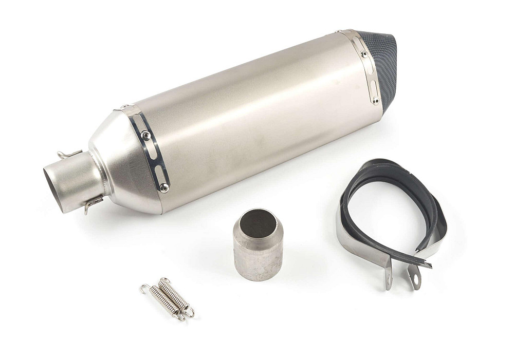 Глушник (тюнінг) 460*130mm (нержавіюча сталь, овал, срібло, прямоток, mod:3) 118 Київ - фото 1