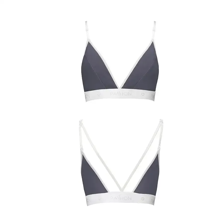 Спортивний топ з подвійними бретелями Passion PS007 TOP M, dark grey Львів - фото 4