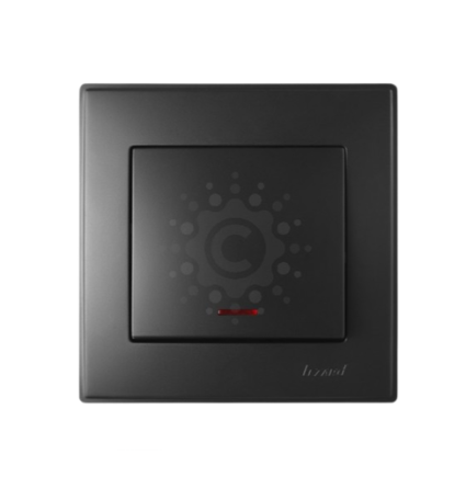 LESYA антрацит Вимикач внутрішній з підсвічуванням Лезард Житомир