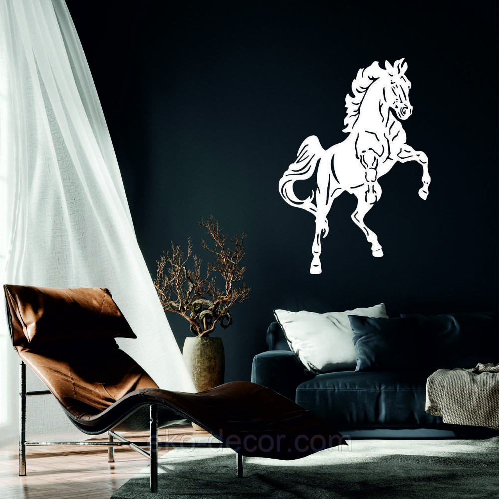 Декоративне настінне Панно «Лошадь», Декор на стіну 90*63 см, Білий Київ - фото 1