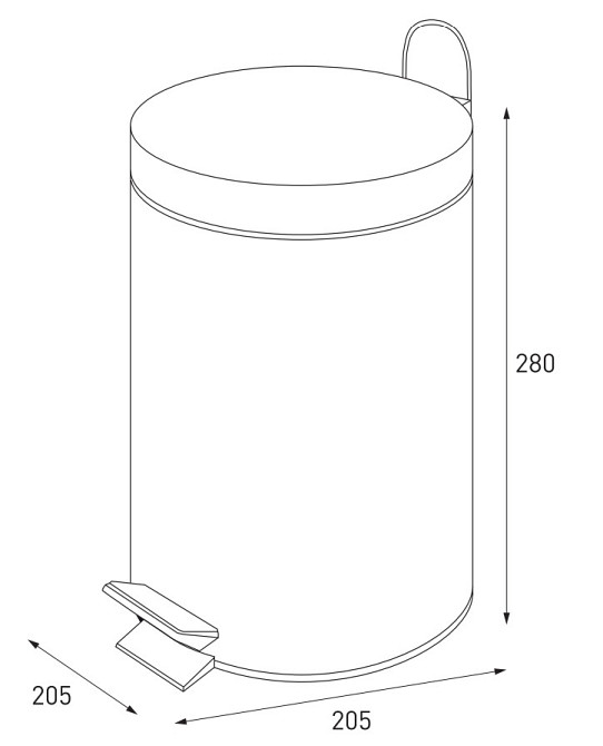 Відро для сміття кругле Zerix Solo-TC0105 Black 5 л колір чорний нерж. сталь (ZX5898) Чернівці - фото 5