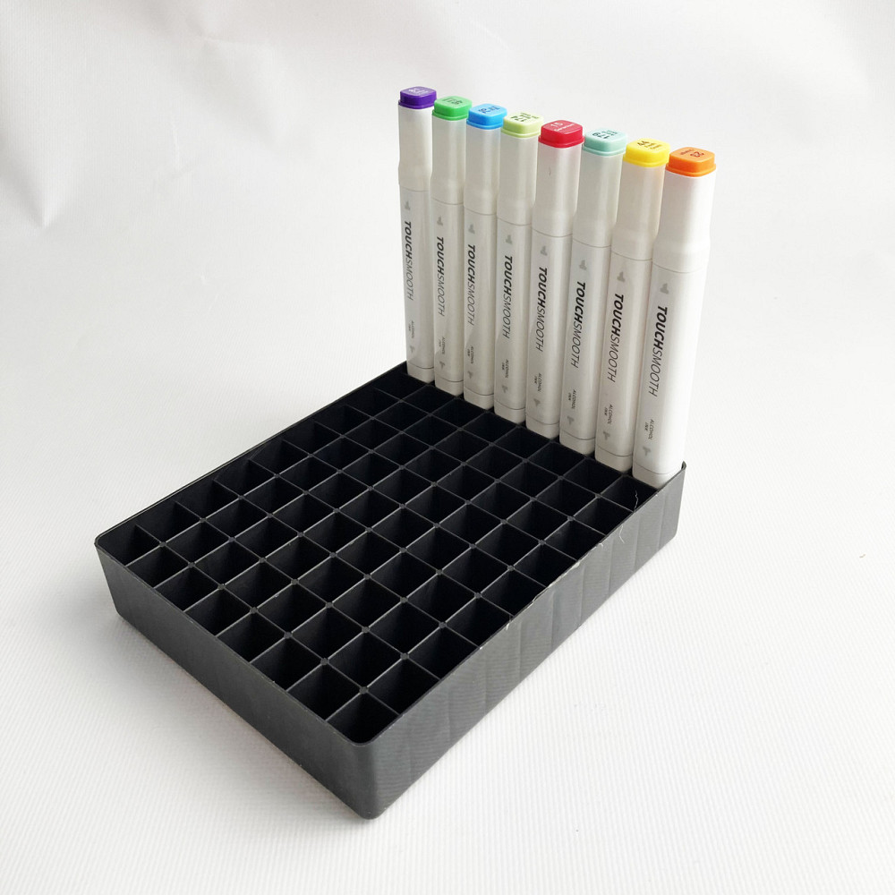 Підставка для маркерів органайзер для канцелярського приладдя 80 осередків Чорна Кам'янець-Подільський - фото 1