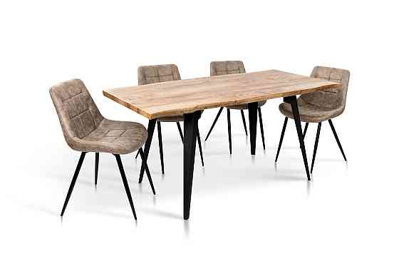 Стіл Лагуна, 120(+40)*80, чорний/штучний шпон MDF Київ