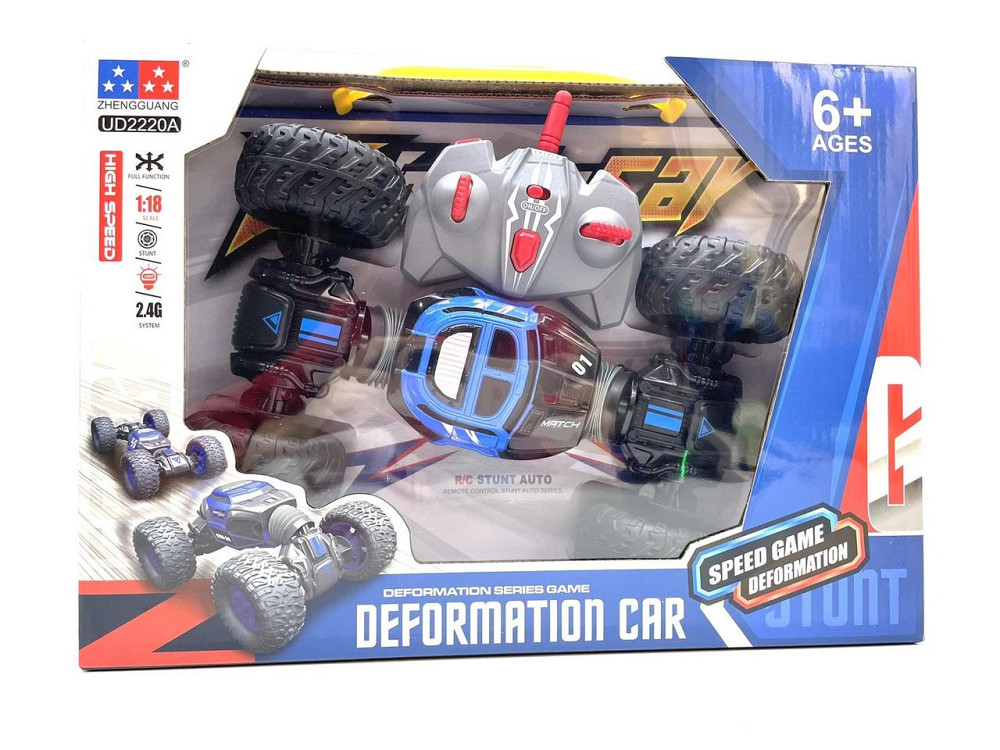 Машина на радіокеруванні Deformation car 1:18 гумові колеса пульт Синій (UD2220A) Чернігів - фото 2