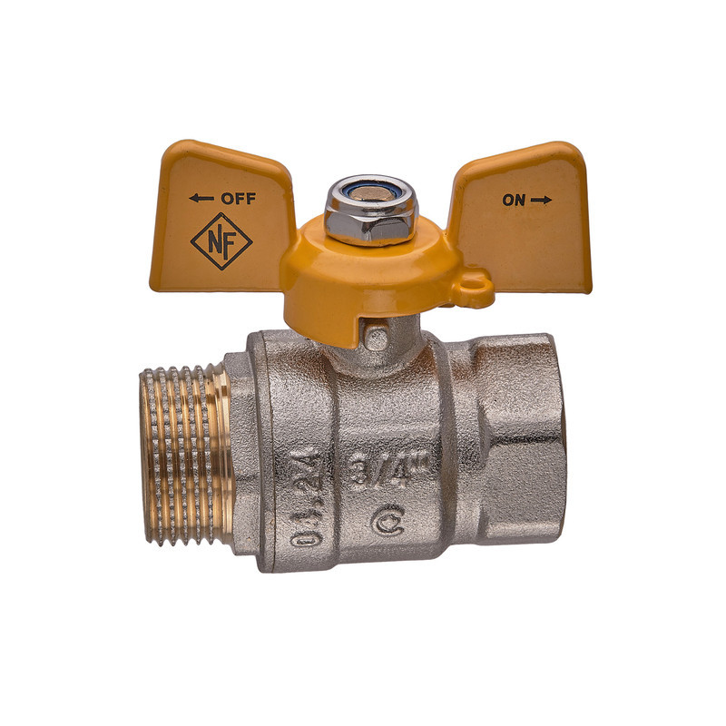 Кран кульовий Nolf classic NFC.722-08-3/4" FM ГШМ YELLOW, ручка "метелик" жовта (NF3130) Київ - фото 4