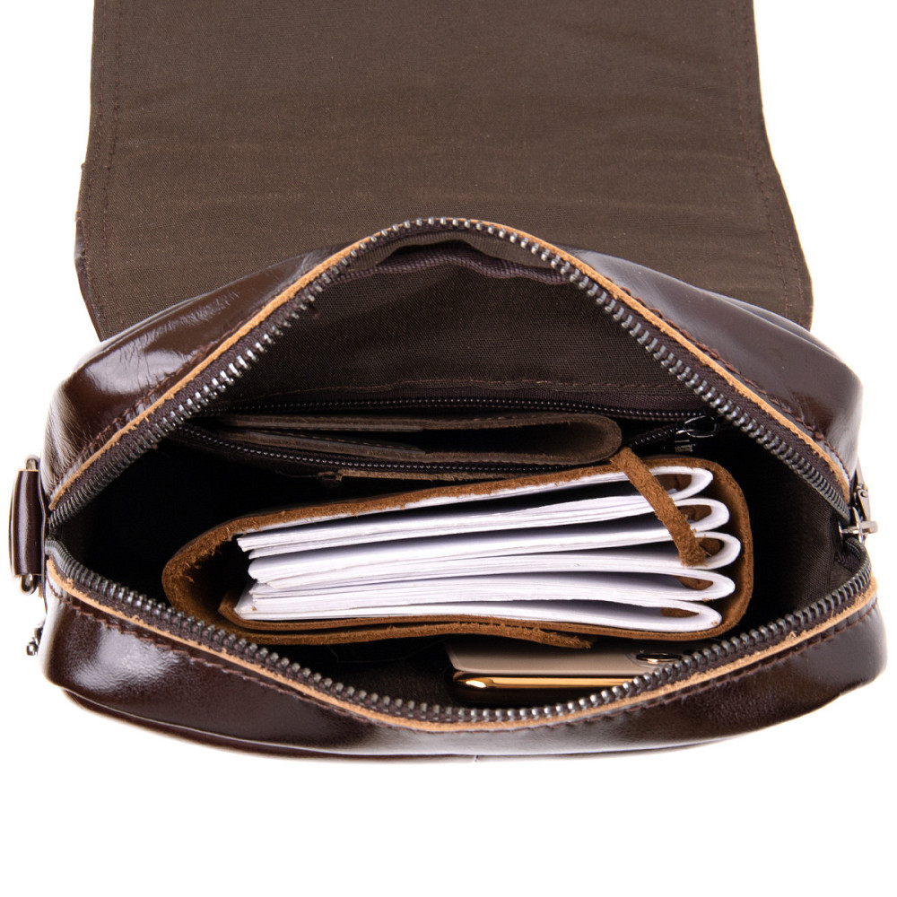 Сумка мужская мессенджер Коричневая (Vintage) Киев - изображение 10