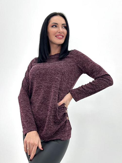 Жіноча кофтинка з гудзиками "Vesta" оптом | Норма і батал Бордовий, 50-52 Київ - фото 3