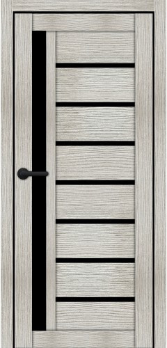 Двері міжкімнатні Порталіно PL-01 горна модрина чорне скло Київ - фото 1