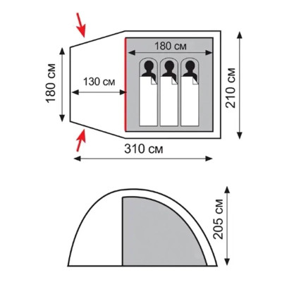 Палатка Totem Apache 3 (v2) (UTTT-023) Винница - изображение 2
