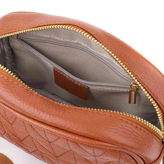 Стьобана сумка для жінок з натуральної шкіри Рудий (Vintage) Київ