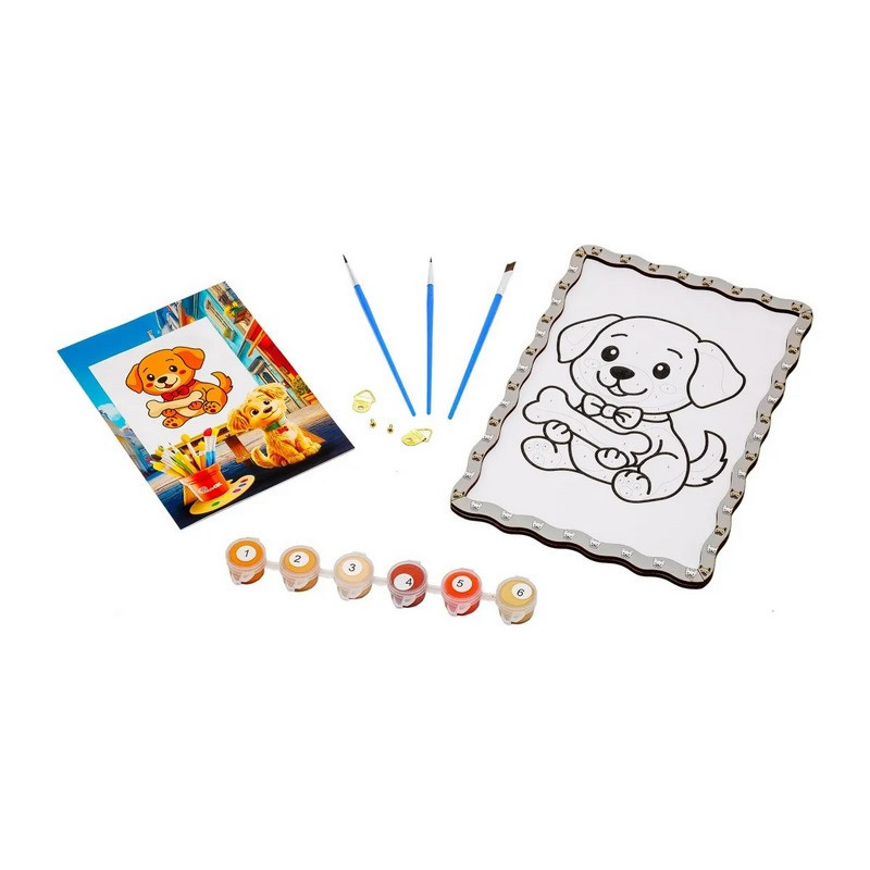 Дитячий набір для розпису по дереву "Песик" Puz-22979 формат А5 Вінниця - фото 3