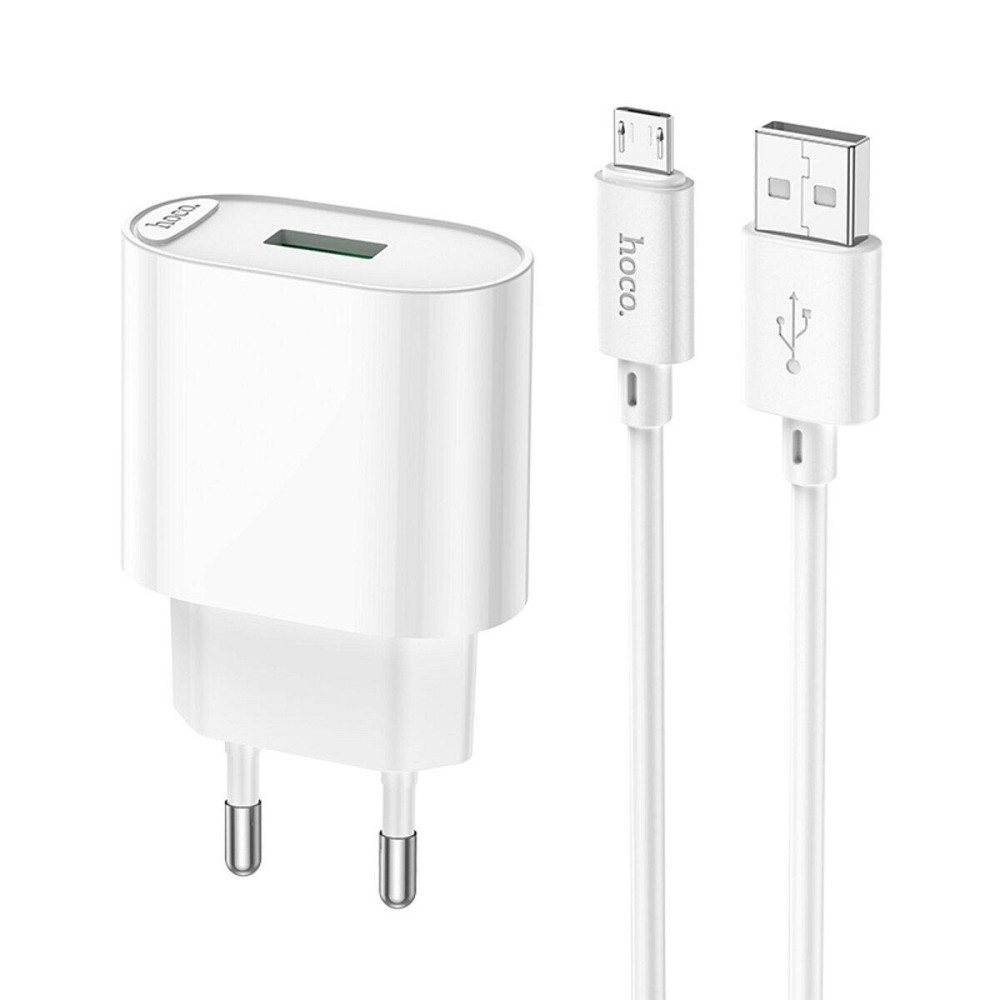 Сетевое зарядное устройство HOCO C109A Fighter single port QC3.0 charger set, цвет белый 6931474784827 Одесса - изображение 1