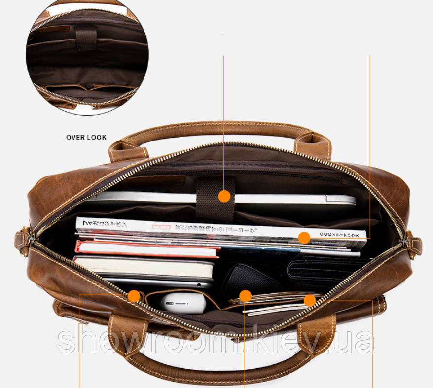Мужская вместительная сумка для ноутбука Leather Collection (7212) Киев - изображение 4