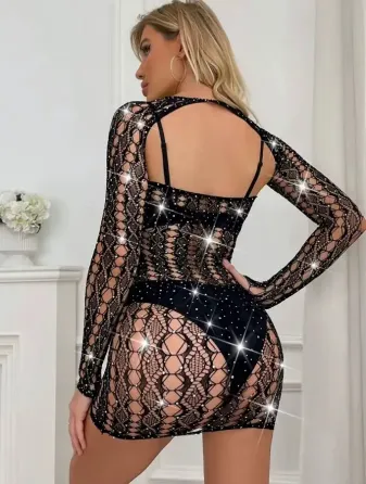 Бодістокінг-сукня JSY WW7096 Black One Size Львов