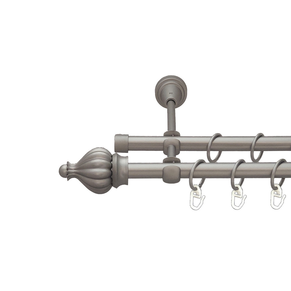 Карниз Orvit Таджа металевий дворядний відкритий Сатин 16\16 мм 300 см (6099005) Львів - фото 1