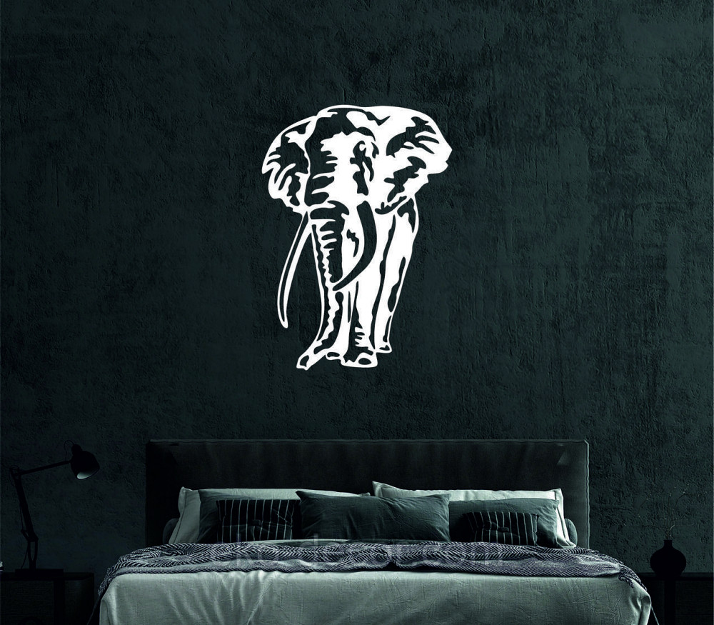 Декоративне настінне Панно «Слон», Декор на стіну 50*35 см, Білий Київ - фото 4