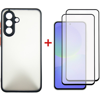 Чохол до мобільного телефона Dengos Samsung Galaxy A36 Matte + glass 2pcs (Black) (DG-CTG2P-15) Вінниця - фото 1