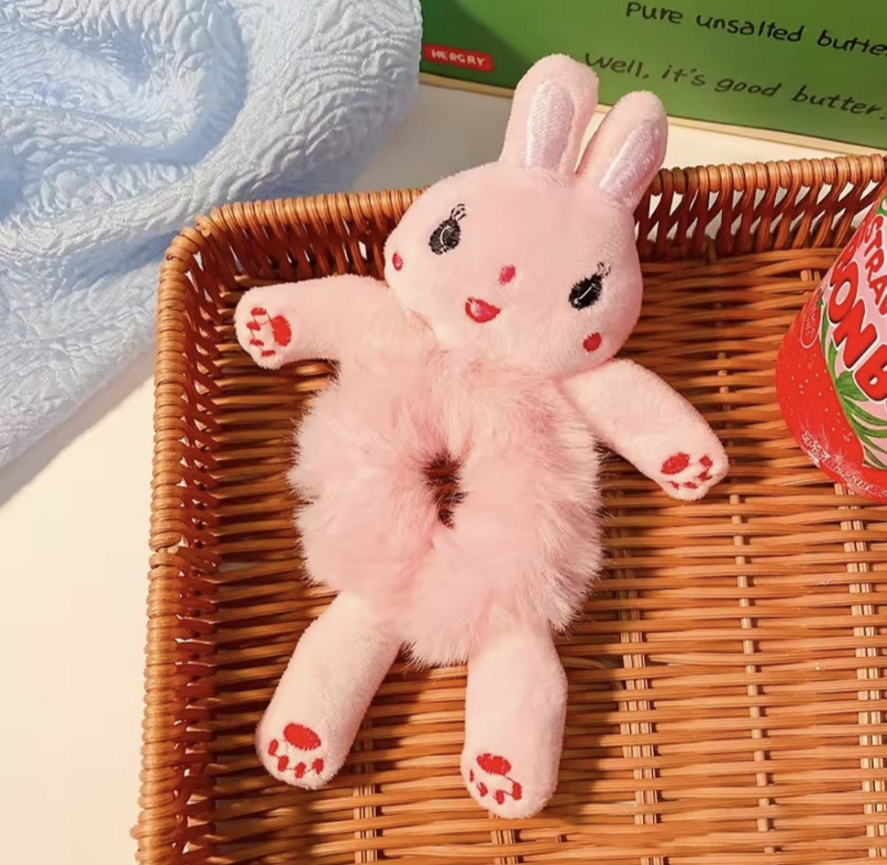 Плюшеві гумки для волосся у вигляді тварин Світло-рожевий Смела - изображение 2