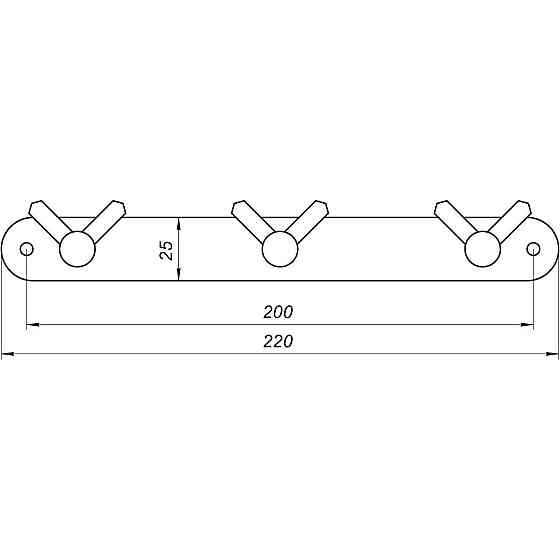 Планка с крючками Globus Lux BS8435-3 черная матовая SUS304 Киев