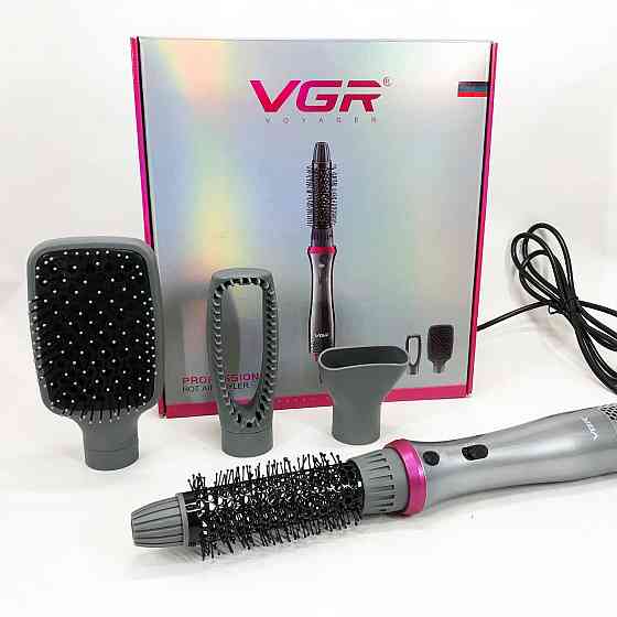 Фен-щітка для гладкого волосся, Малошумний фен для укладання волосся Фен гребінець з насадками KU-98 Івано-Франківськ