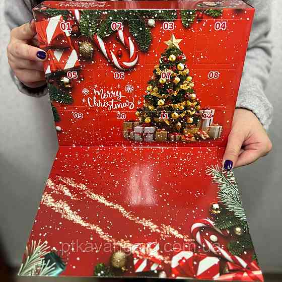 Новогодний адвент календарь конструктор рождественский Санта и олень, 605 деталей, 6в1, 12 окошек 8972-2 Хмельницкий