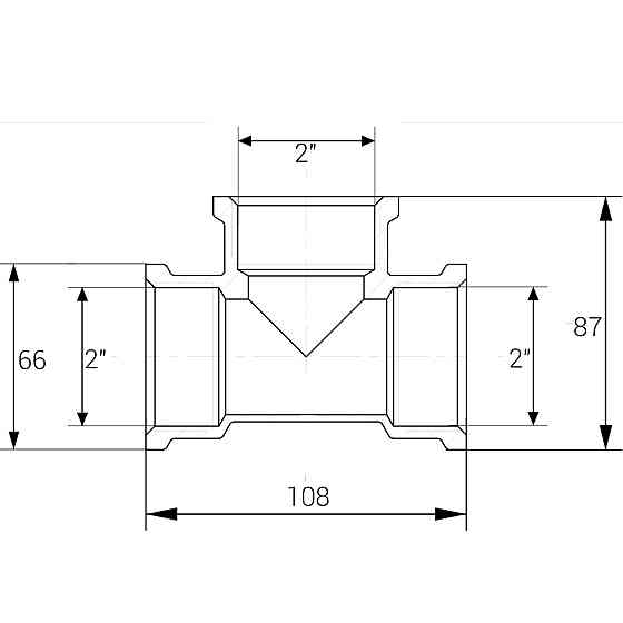 Трійник 2″ВВВ нікельований А0238А(нк) Киев