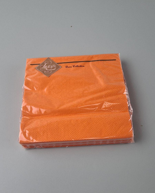 Салфетки бумажные однотонные (ЗЗхЗЗ, 20шт) Luxy Оранжевый (3-9) (1 пачка) Харьков - изображение 2