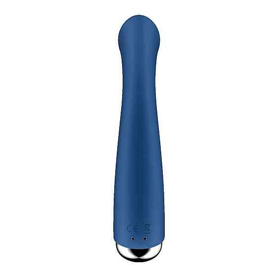 Вібратор з ротацією Satisfyer Spinning G-Spot 1 Blue, плоский майданчик для стимуляції точки G Sex Aura Київ