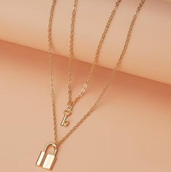 Парные кулоны замок и ключ золотистые подвески для влюбленных friendship necklace Киев - изображение 2