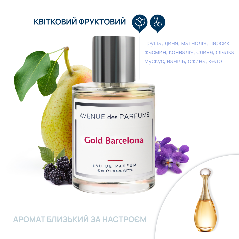 Парфюмерная вода Gold Barcelona Avenue des Parfums 50 мл Киев - изображение 6