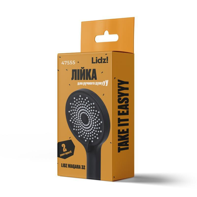 Лейка для ручного душа Lidz Niagara 32 120 мм округлая LDNIA32BLM47555 Matt Black Киев - изображение 4