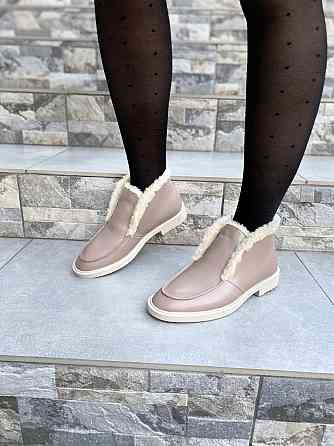 Daragani Черевики жіночі Daragani капучино натуральна шкіра зима висота 9 см (4244) Коломыя