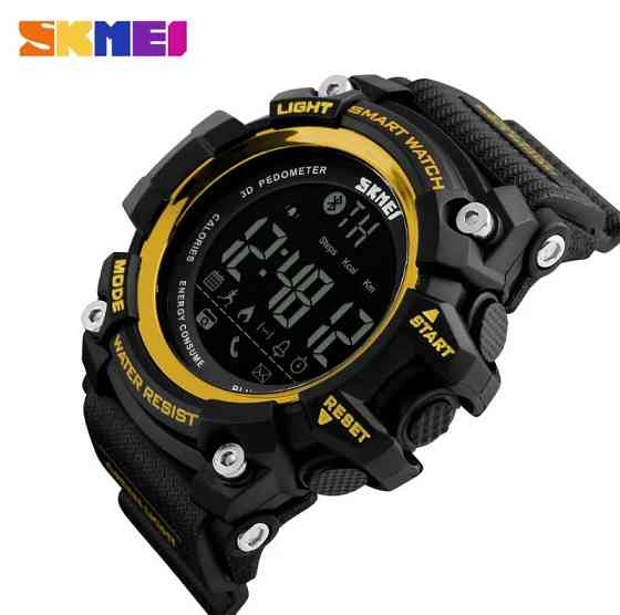 Спортивний годинник з Bluetooth Skmei 1227 Чорний з жовтим Вінниця