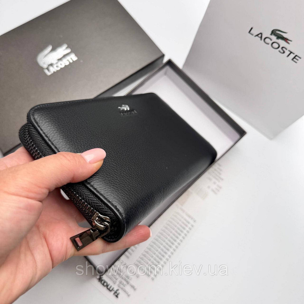 Шкіряний брендовий гаманець клатч на змійці Lacoste (6613) Київ - фото 6