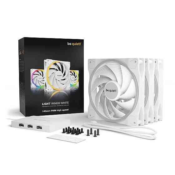 Вентилятор be quiet! Light Wings 140mm PWM High-Speed 3-Pack White (BL103) ( 16272 ) Харків