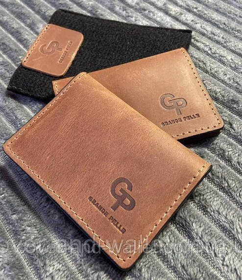 Шкіряна обкладинка на водійські права ручної роботи Grande Pelle Київ - фото 1