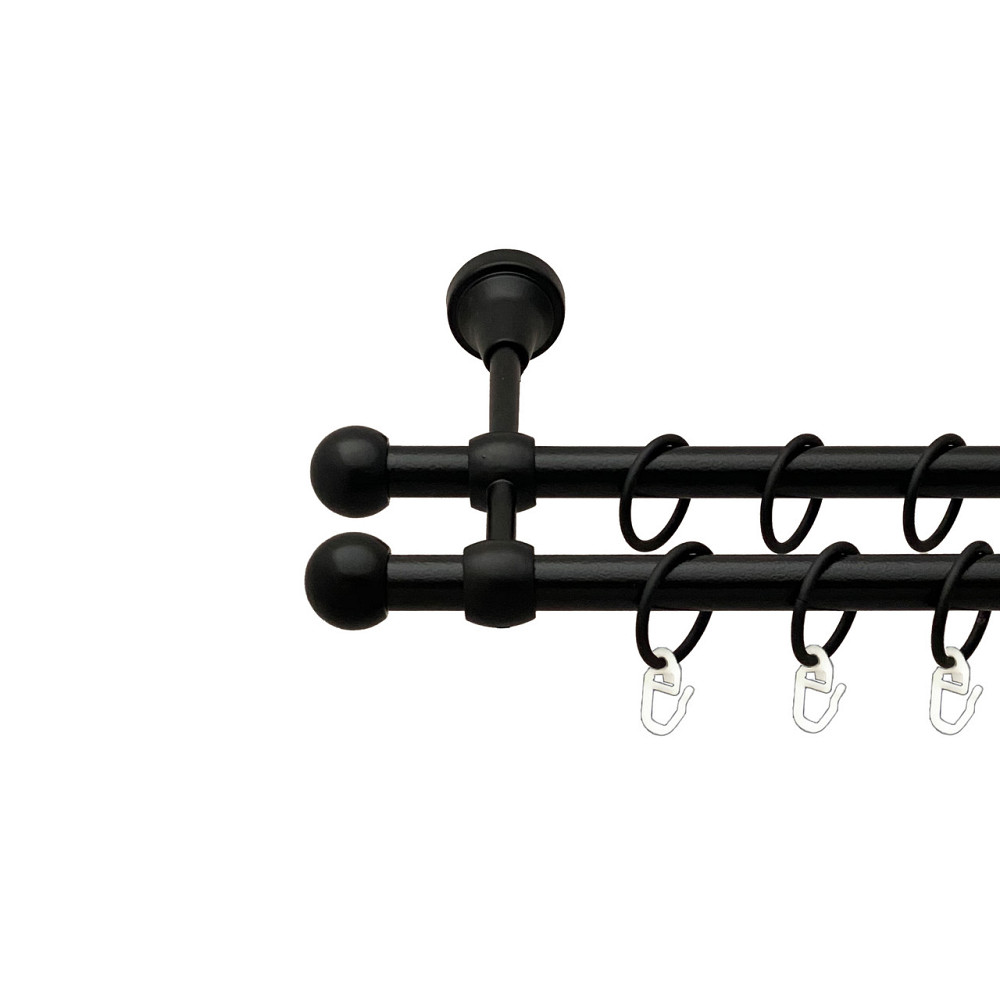 Карниз Orvit Куля Болонь металевий дворядний литий Чорний Оксамит 16\16 мм 200 см (00-00013870) Львов - изображение 1