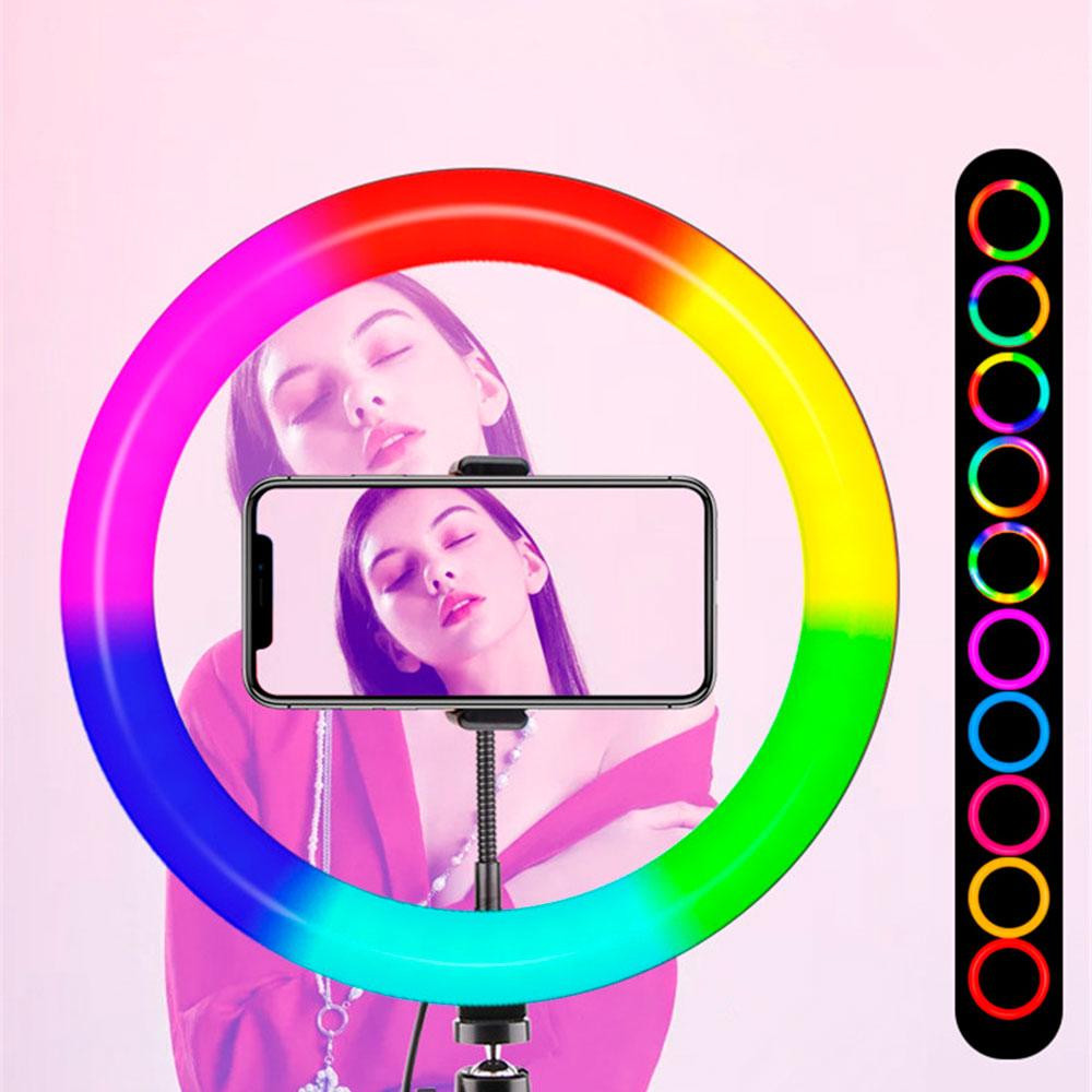 Кольцевая лампа RGB 26 см, от USB, MJ260 + Подарок Штатив для лампы 0,66-2 м + Пульт для селфи Bluetooth Киев - изображение 5